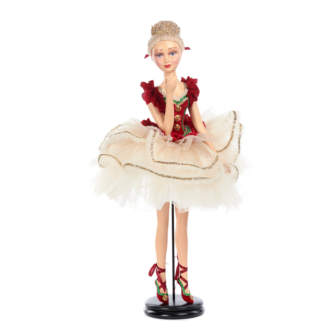 Goodwill Nutcracker Ballerina Doll With Stand & Box Red 66Cm
