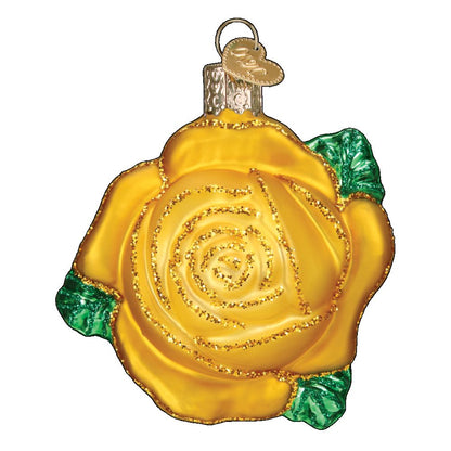 Old World Christmas Yellow Rose Ornament