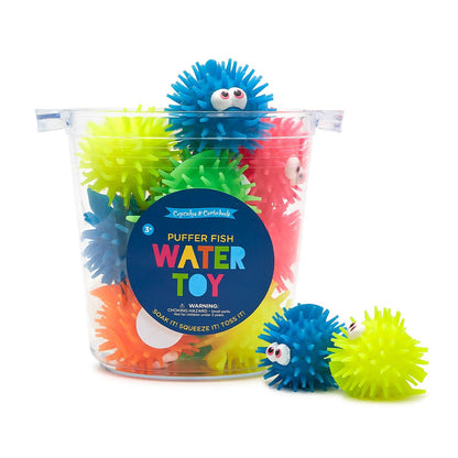 Two's Company Puffer Fish 20-Pieces Water Toy with Bucket in 5 Colors