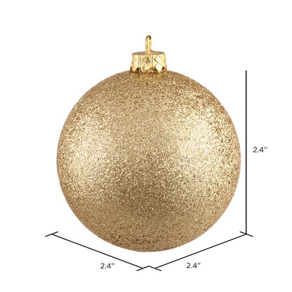 Vickerman 2.4" Gold 4-Finish Ball Ornament Assortment, 24 Per Box