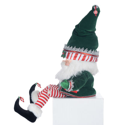 Katherine's Collection 2023 Peppermint Palace Chubby Santa Lanky Leg Doll Green Resin