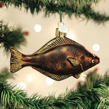 Old World Christmas Pacific Halibut Fish Ornament