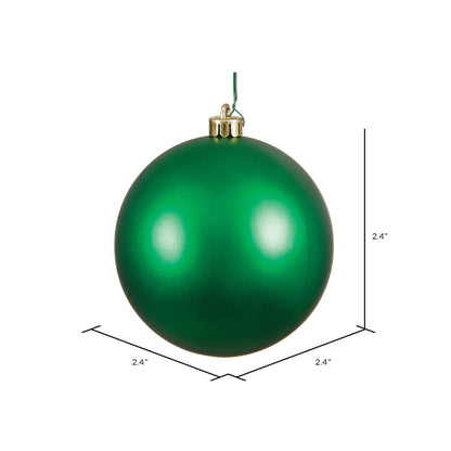 Vickerman 2.4" Green Matte Ball Ornament, 24 per Bag, Plastic