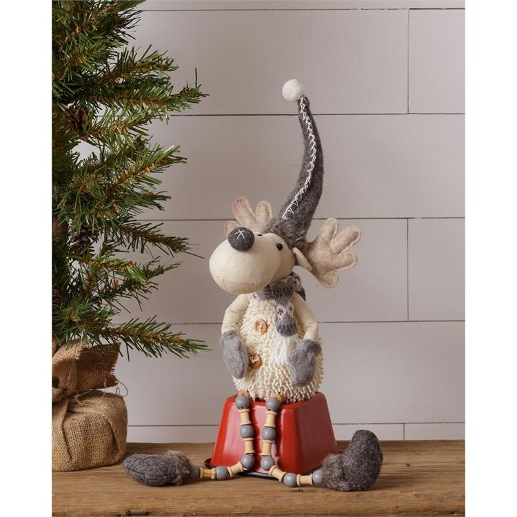 Your Heart's Delight Audrey's Moose - Shelf Sitter, With Gray Hat, Polyester