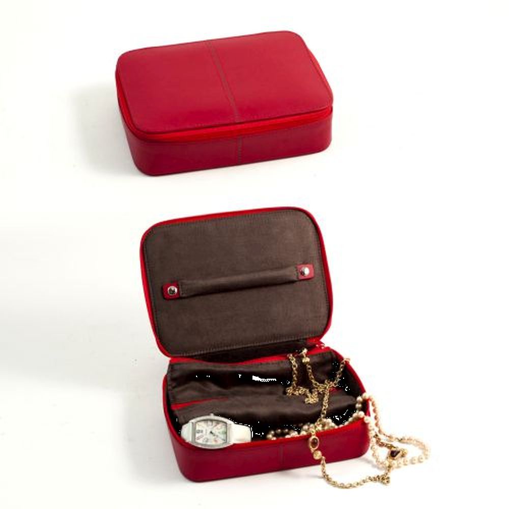 Bey Berk Red Leather Multi Compartment Jewelry Box
