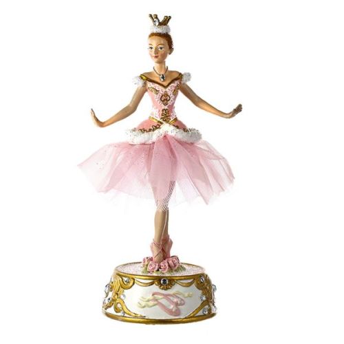 Kurt Adler 10" Pnk Ballerina Figure With Musical Base