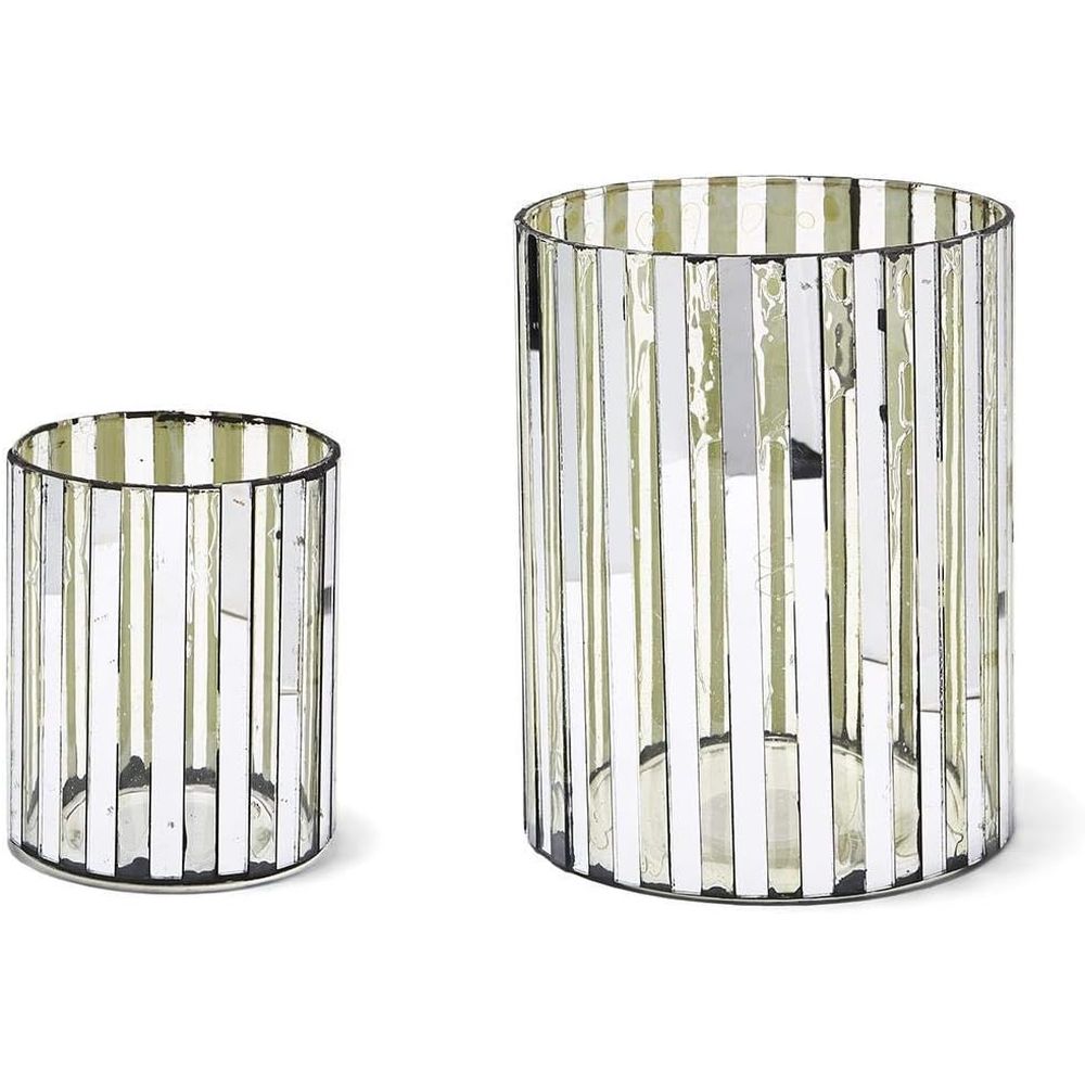 Two's Company Stunning Reflections Set of 2 Mirrored Candleholders