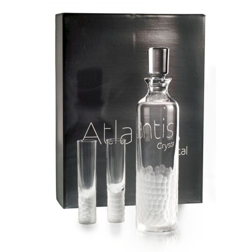 Vista Alegre Artic Case With Vodka Decanter and 4 Shot Glasses, 7"