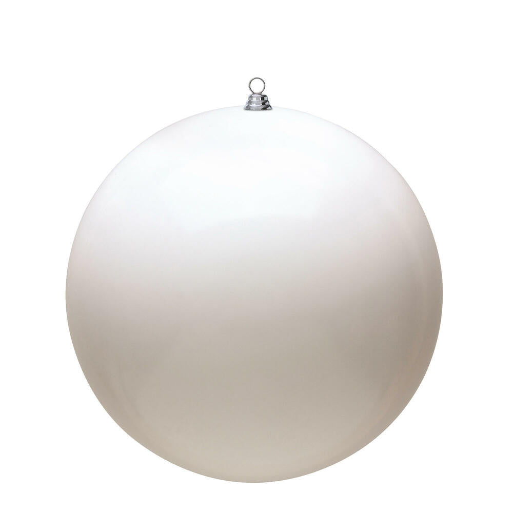 Vickerman 2.4" White Shiny UV Treated Ball Ornament, 24 per Bag
