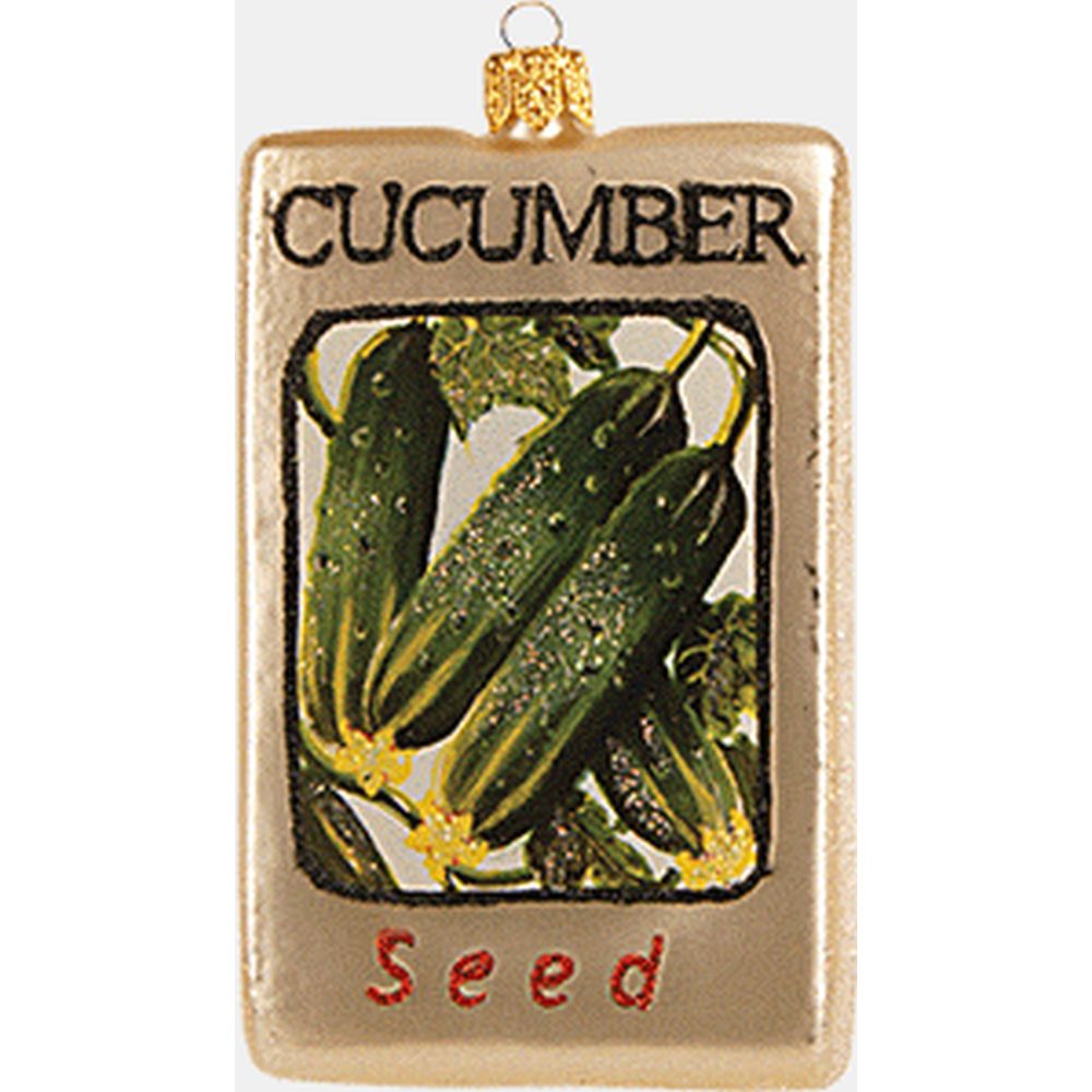 The Whitehurst Company Cucumber Seed Bag Ornament - Glass Blown Holiday Decor