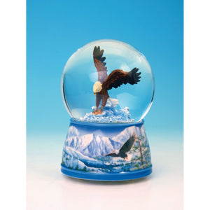 Musicbox Kingdom 3.9" Sea Eagle Glitter Globe Turns To Melody “Over The Waves”