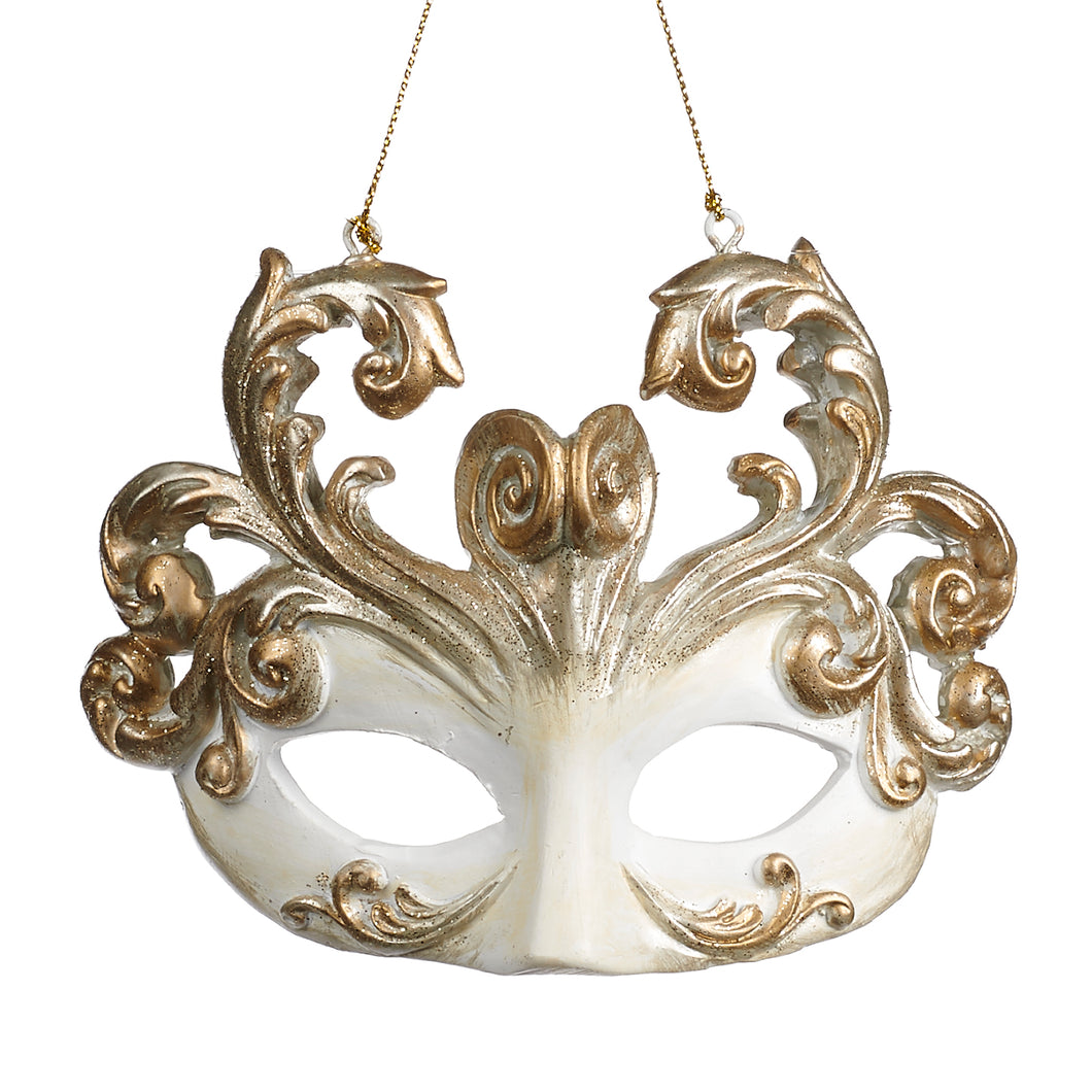 Goodwill Acanthus Mask Ornament Cream/Gold 9Cm