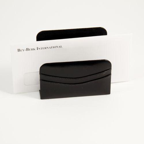 Bey Berk Black Leather Letter Rack by Bey Berk
