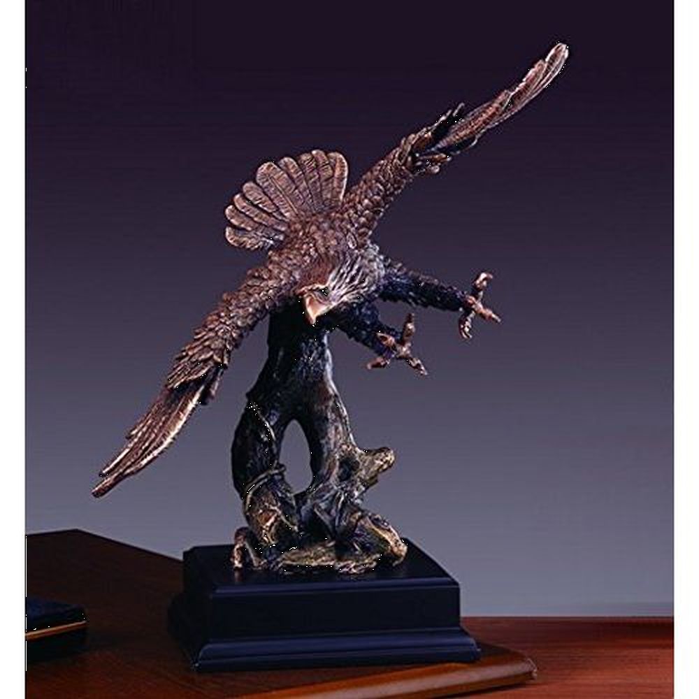 Treasure of Nature Eagle Bronze Plated Resin Sculpture - 11.5" x 7" x 14"