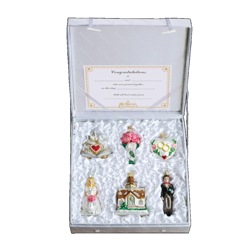 Old World Christmas Set of 6 Wedding Collection Ornament