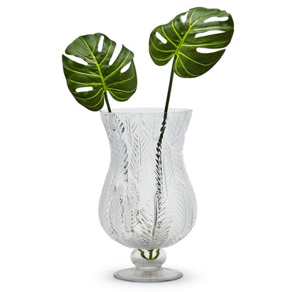 Two's Company Set Of 2 Fern Large Vase / Candleholder - Glass