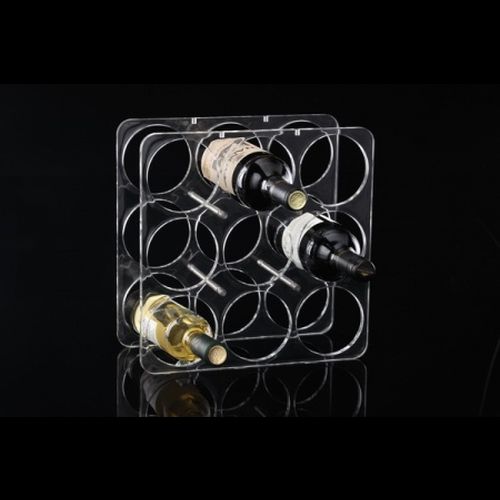 William Bounds Nine-Bottle Wine Rack, Clear, 7" x 13"