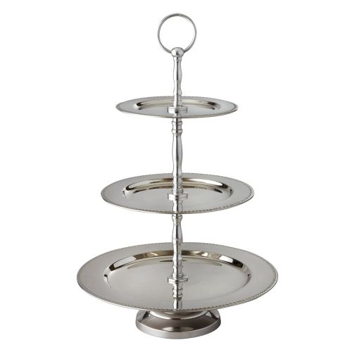 Leeber 3 Tier Beaded Stand, Silver, Stainless Steel