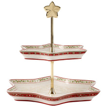 Load image into Gallery viewer, Villeroy &amp; Boch Winter Bakery Delight Two Tier Server, Holly Design