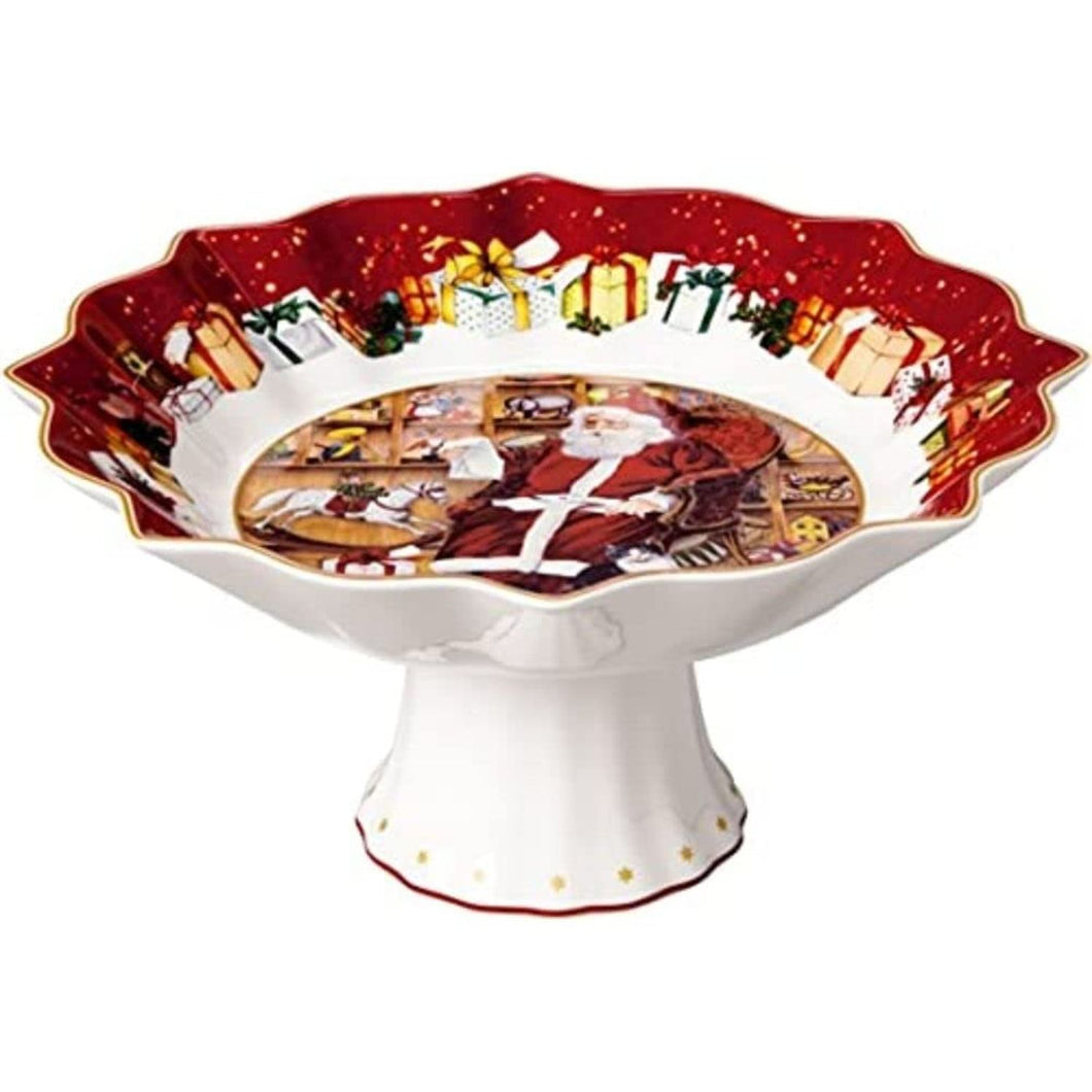 Villeroy & Boch Toy's Fantasy Footed Bowl, Santa Reads Wish Lists Design