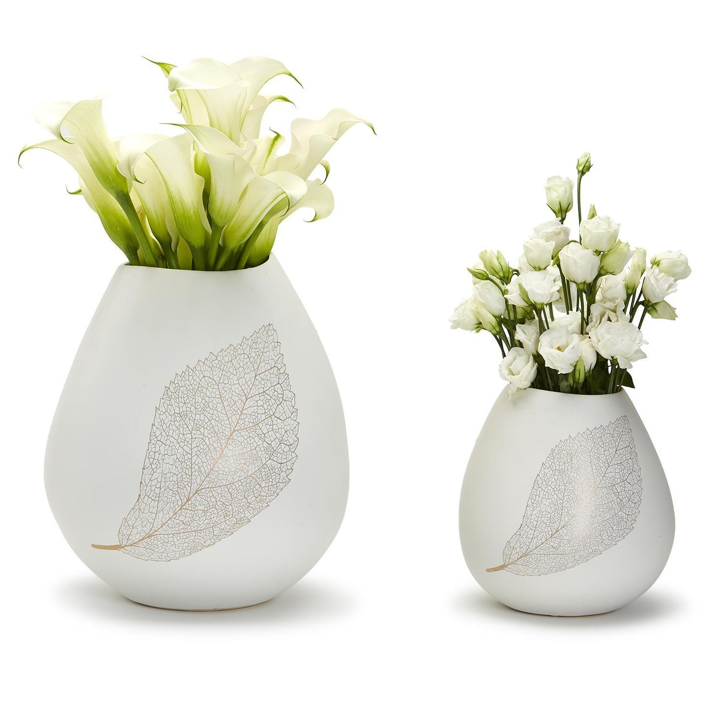 Two's Company Golden Filigree Set Of 2 Bulb Shaped Vase - Ceramic