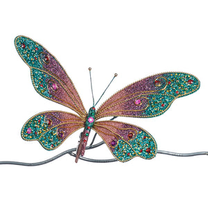 Goodwill Beaded Glittered Butterfly On Clip Multi 37Cm