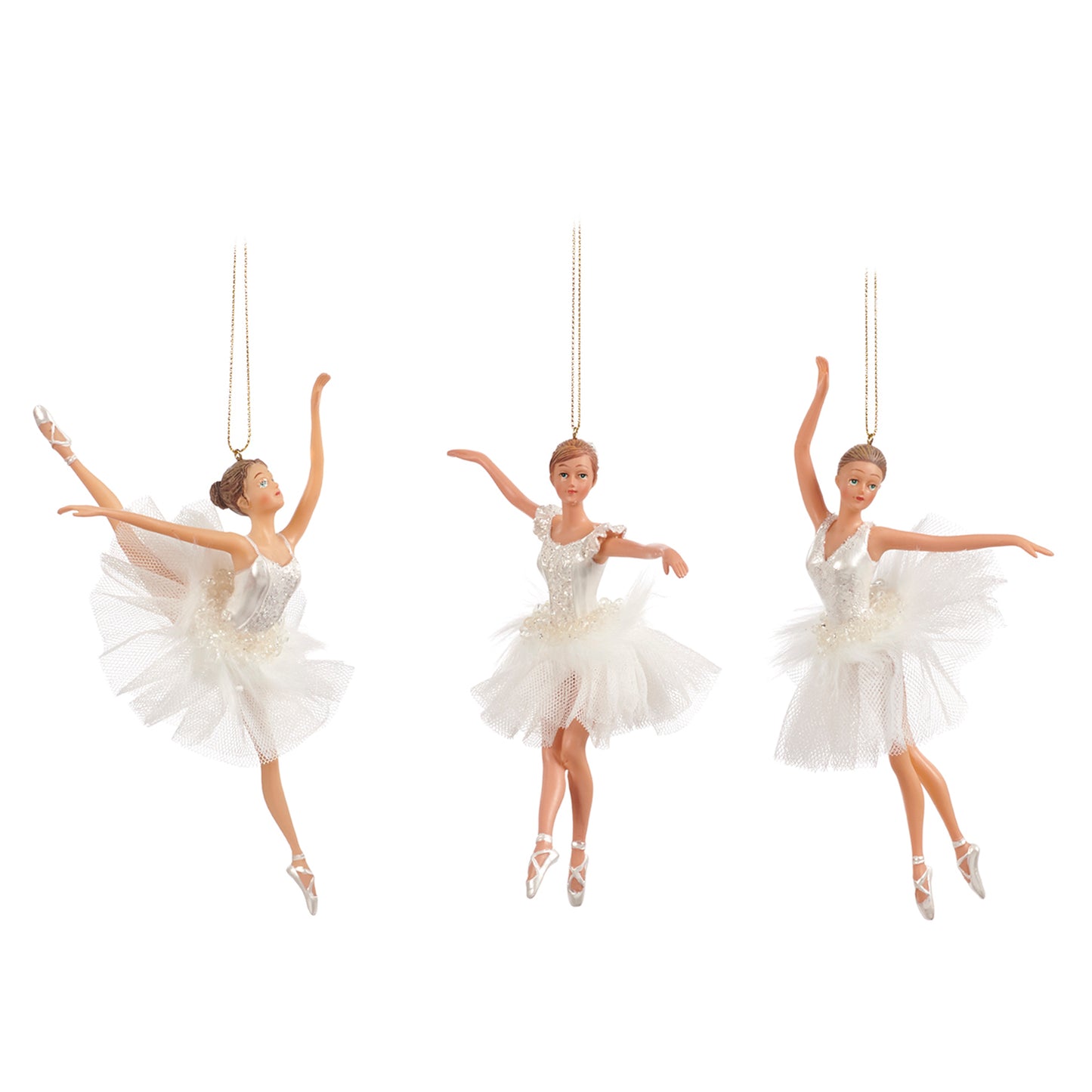 Goodwill Tulle Swan Lake Ballerina Ornament White 19Cm, Set Of 3, Assortment