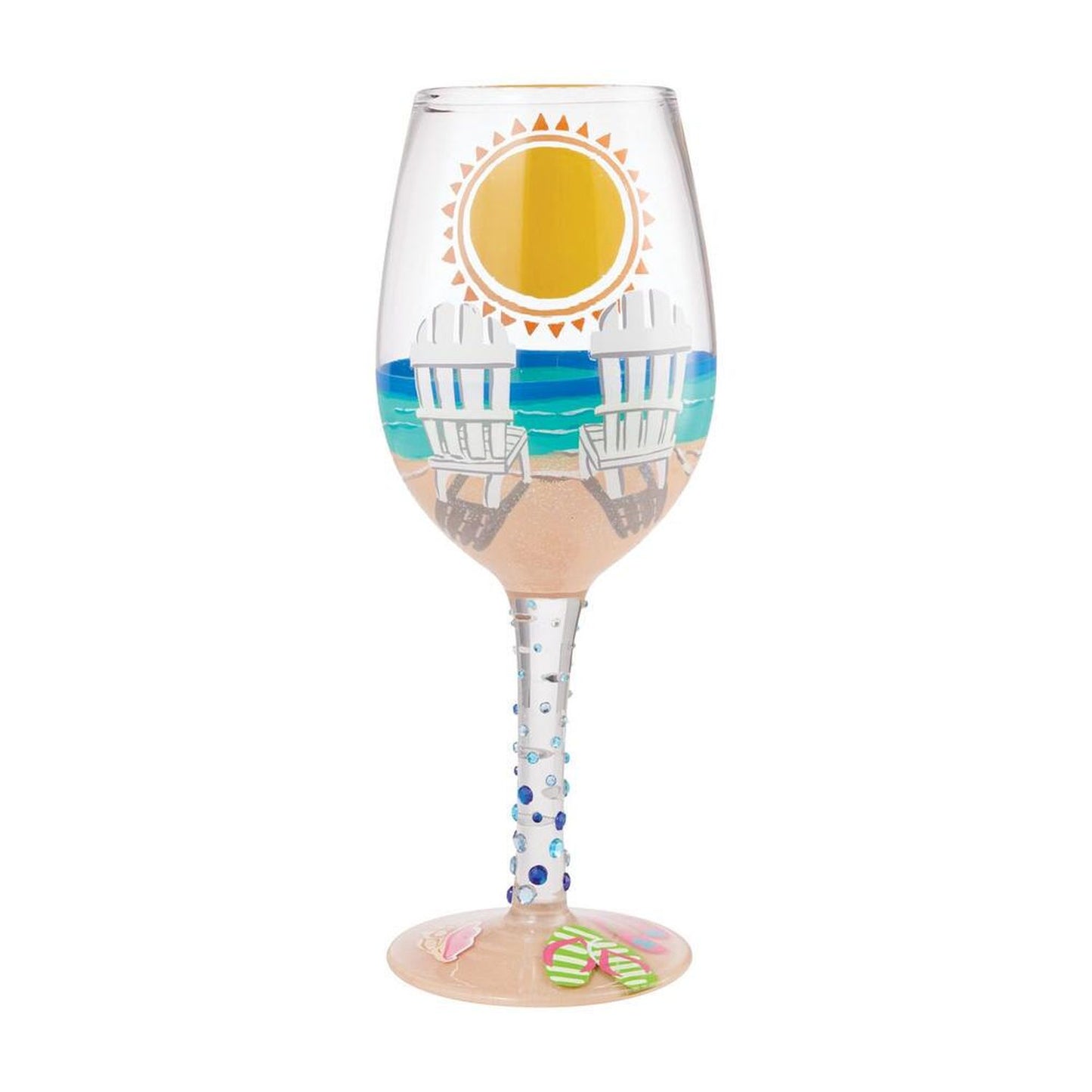 Enesco Lolita Wine Glass Sun on the Beach, 10"