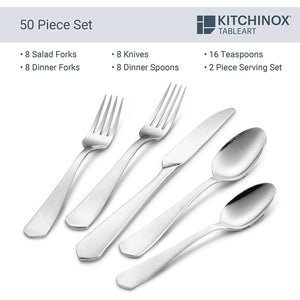 Kitchinox Penthouse Satin 50-Piece Flatware Service For 8