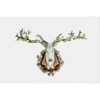 Katherine's Collection 2022 Mistletoe Magic Deer Wall Plaque White Resin