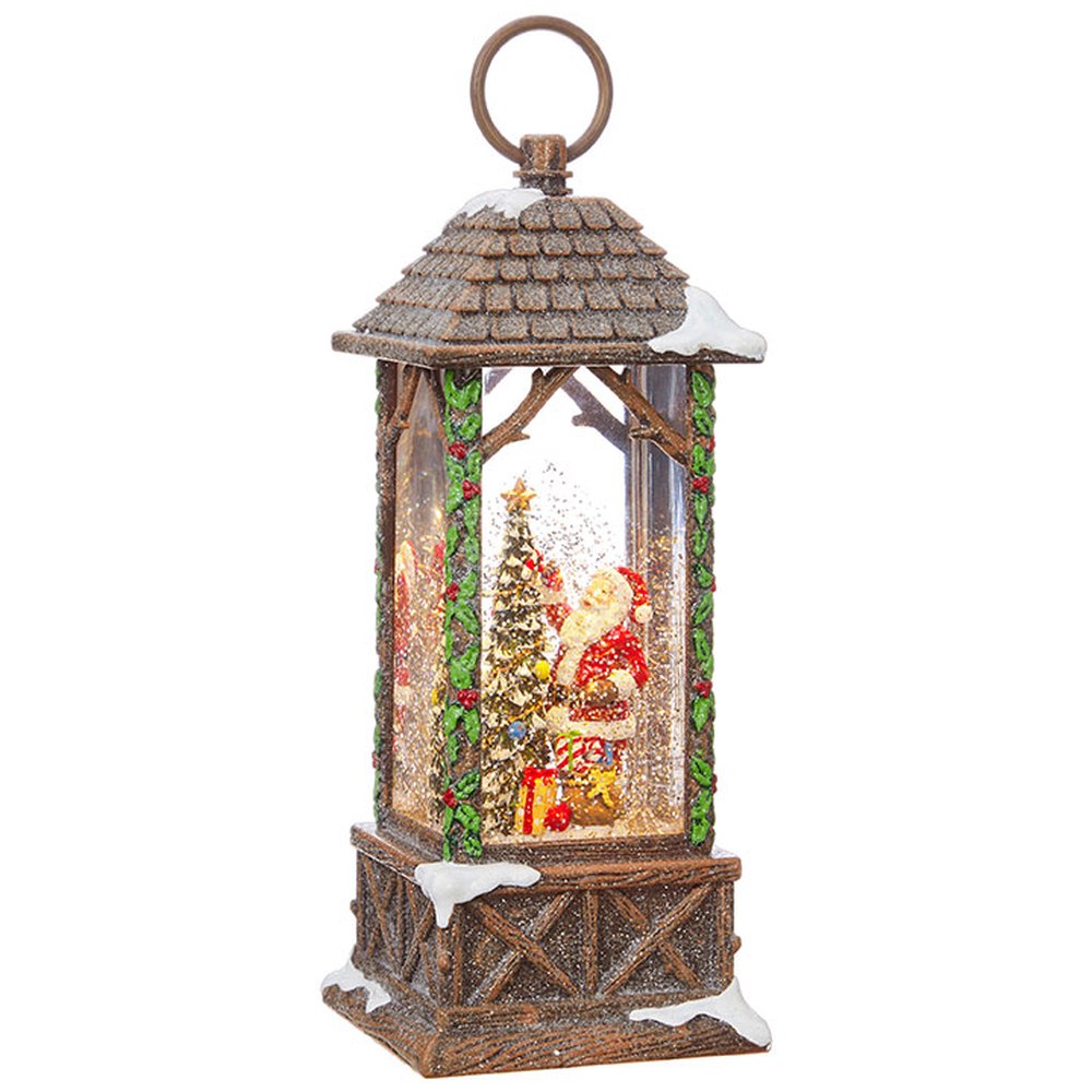 Raz Imports 10.75" Santa Decorating Tree Lighted Water Lantern
