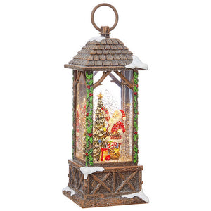 Raz Imports 10.75" Santa Decorating Tree Lighted Water Lantern
