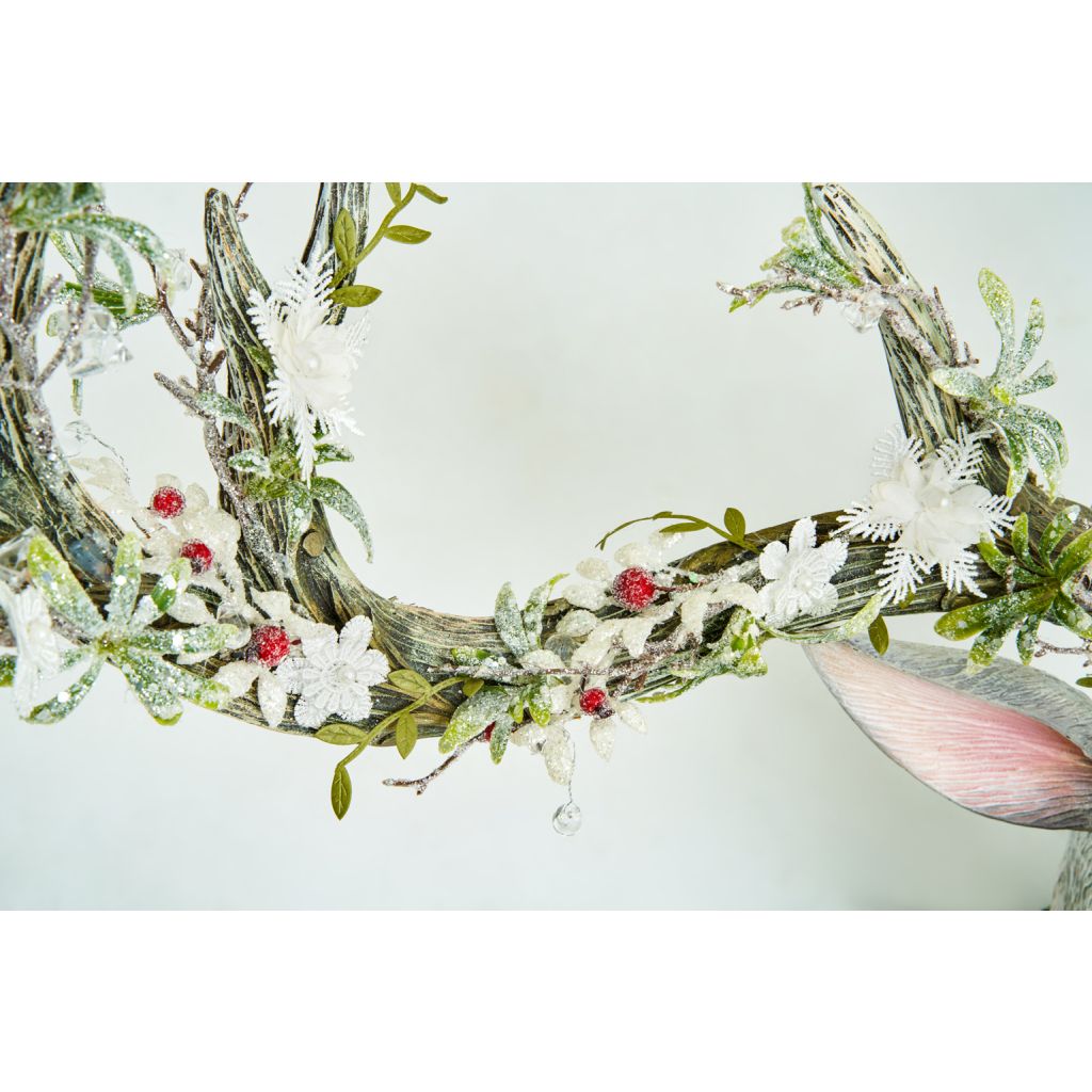 Katherine's Collection 2022 Mistletoe Magic Deer Wall Plaque White Resin