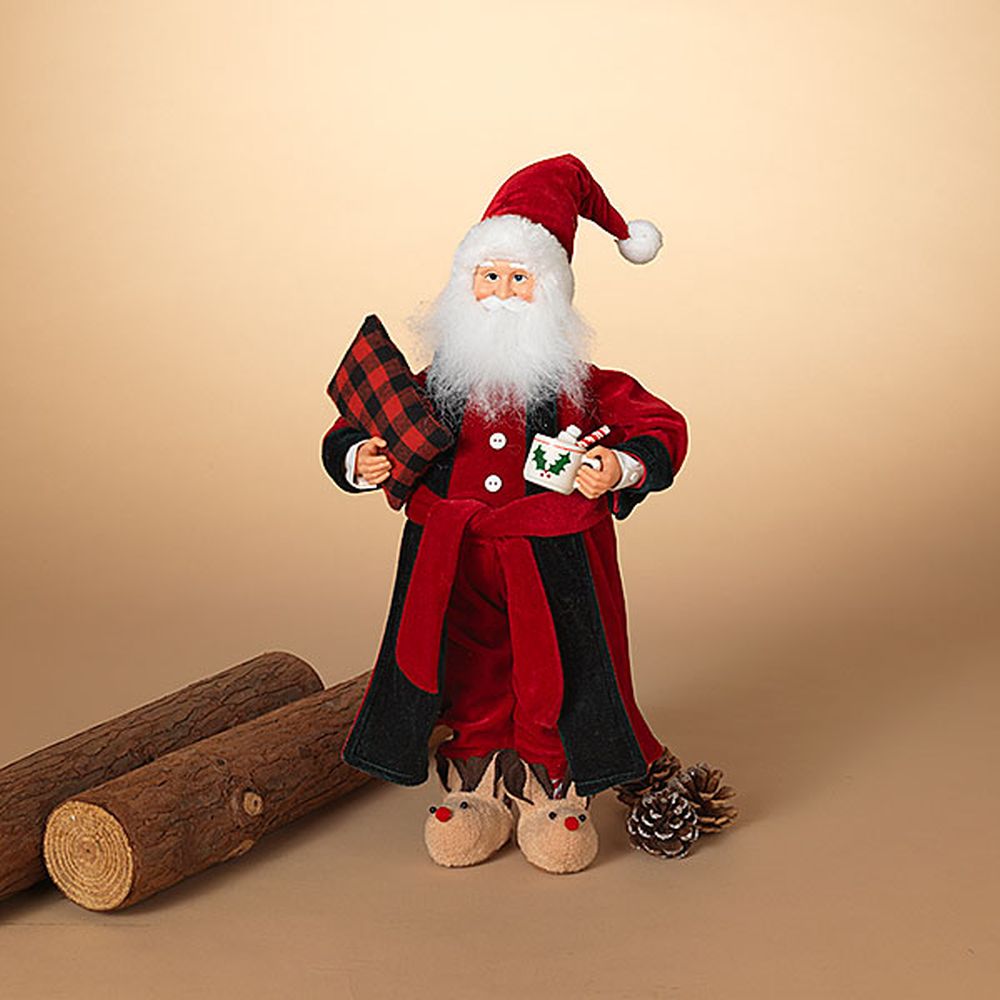 Gerson Company 18" Polyester Holiday Santa Figurine