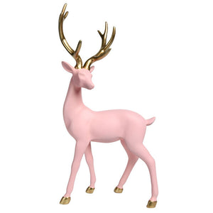 December Diamonds Pink Christmas - Light Pink Deer With Gold Antlers.