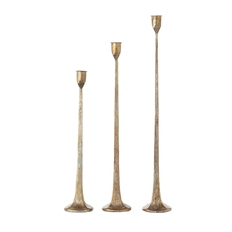 Raz Imports 2022 Holiday In Provence 19.75" Gold Candlestick, Set of 3