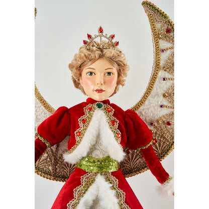 Katherine's Collection 2022 All The Trimmings Angel Tabletop Figurine, 27.5" Red