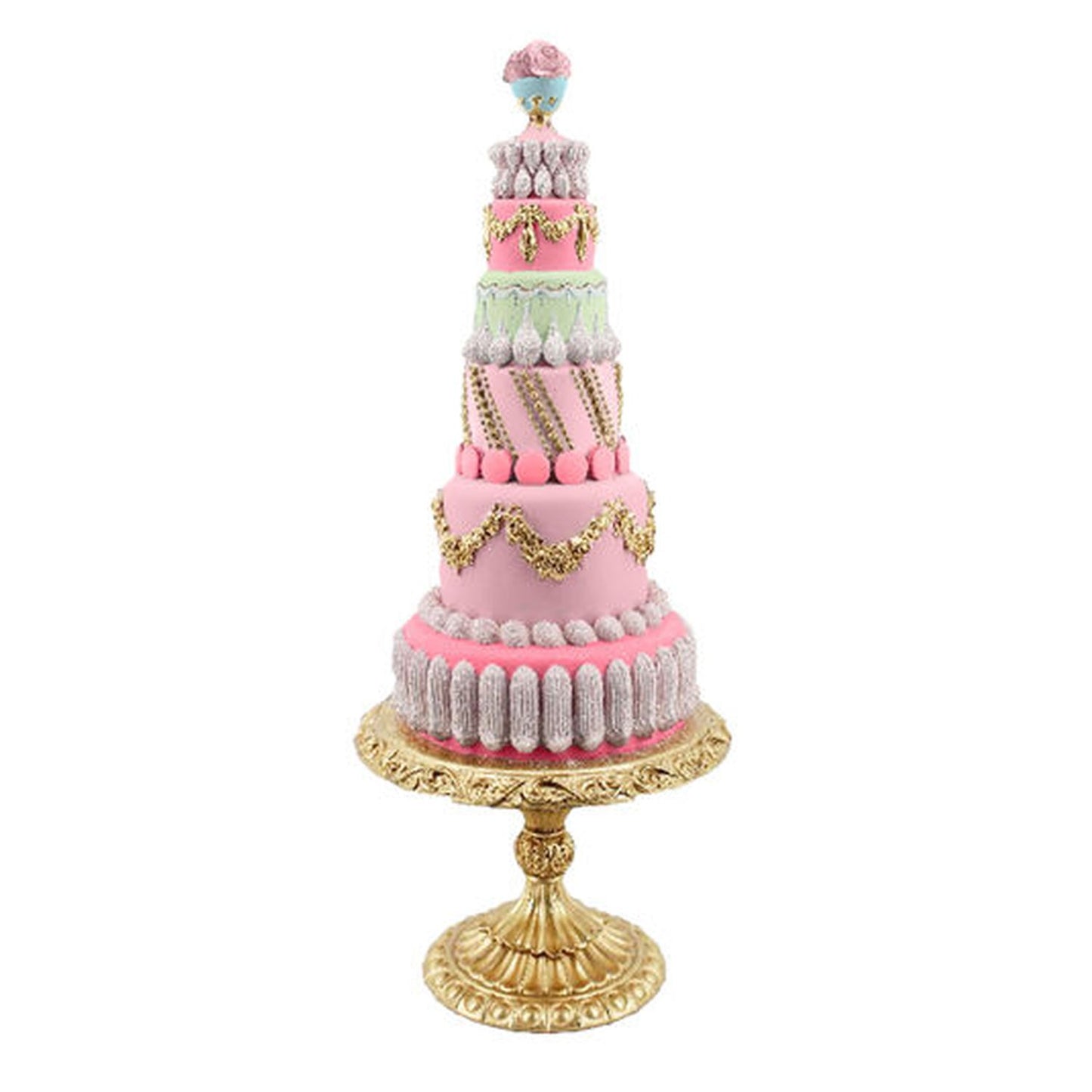 December Diamonds Spring Confections 23" Spring Pink Tiered Cake Figurine