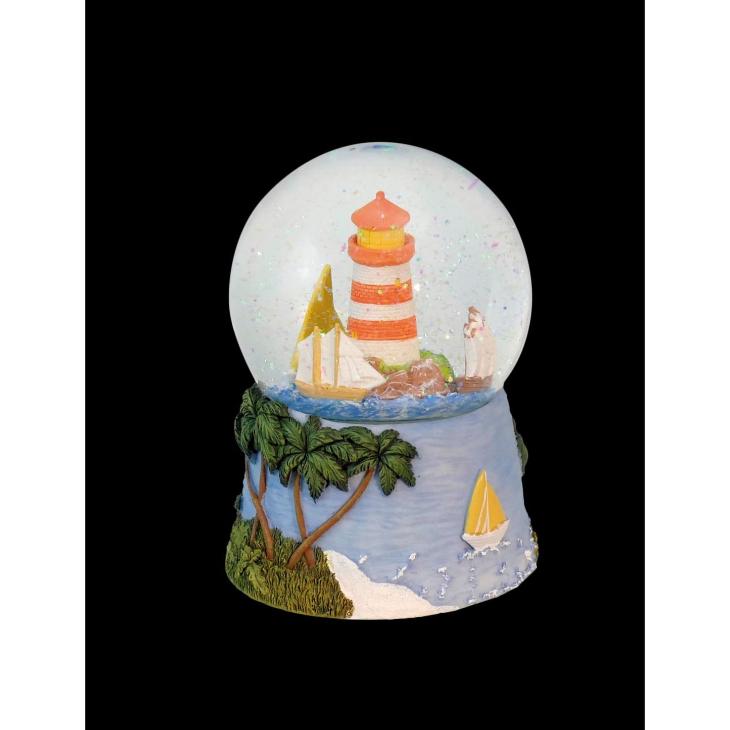 Musicbox Kingdom 3.9" Glitter Globe Lighthouse While A Melody Plays