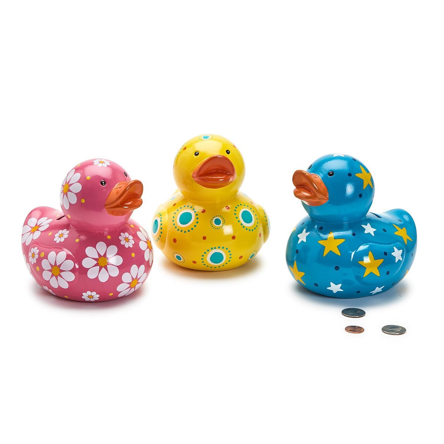 Two's Company Duckie Money Bank in Gift Box Assorted 3 Patters/Colors