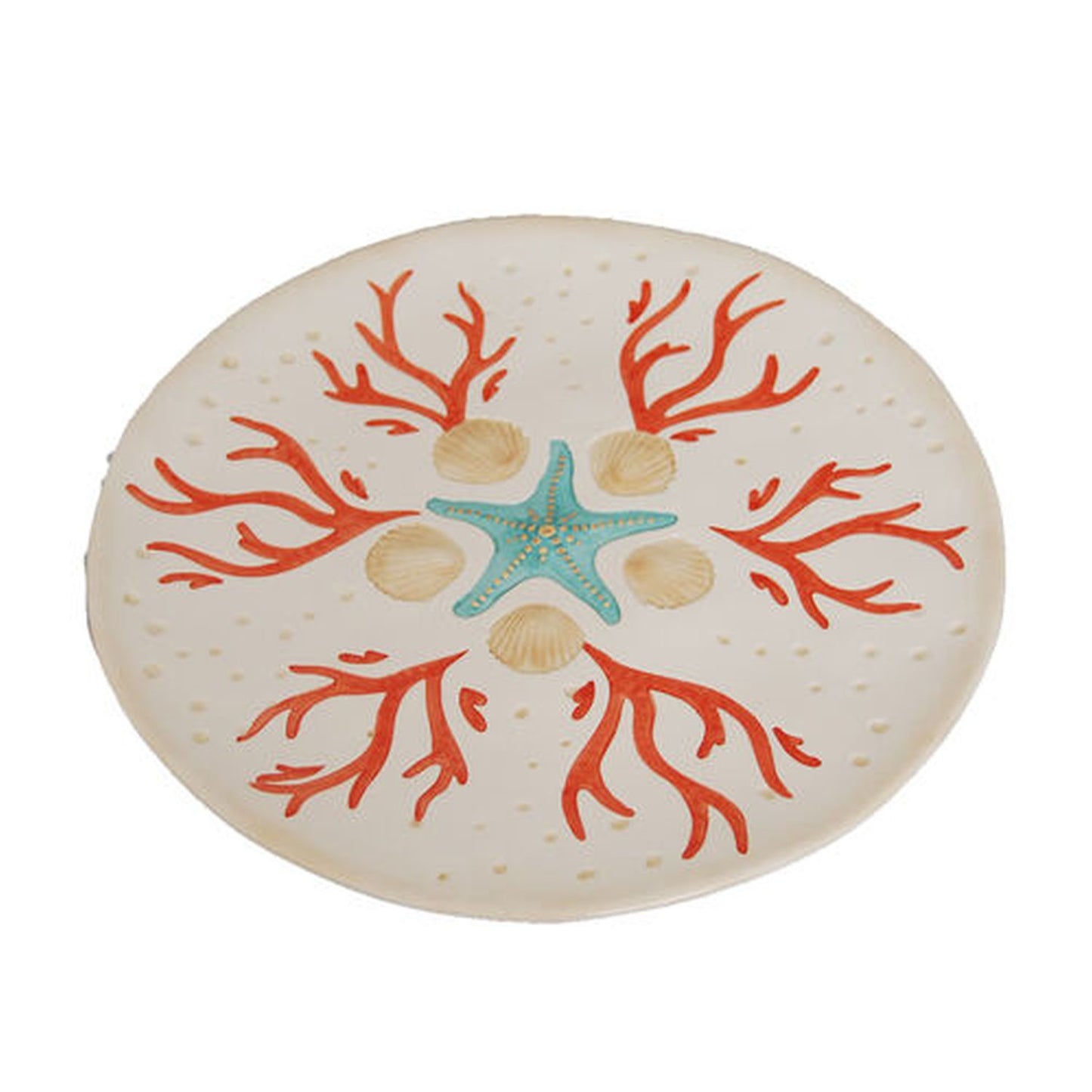 December Diamonds Calm Shores 12" Starfish With Coral Plate