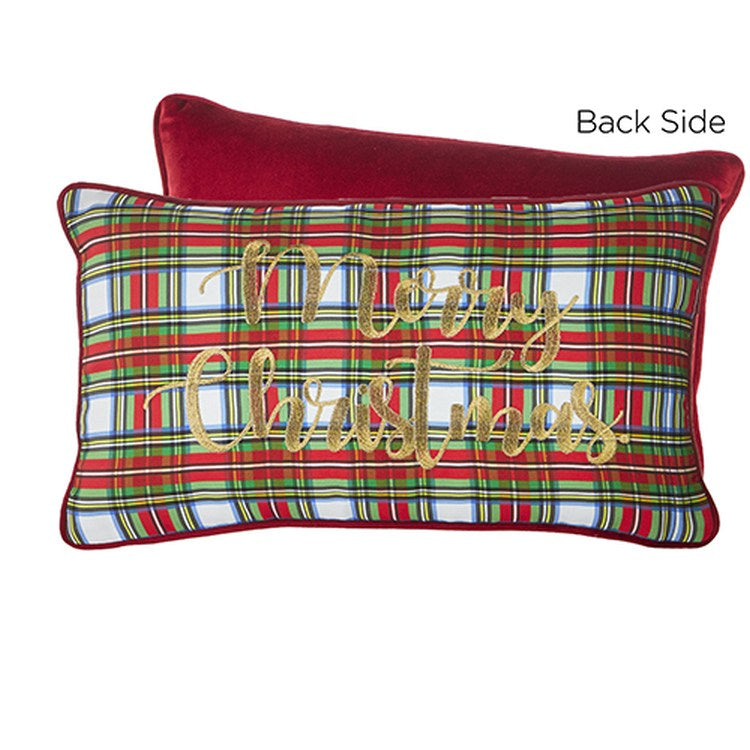 Raz Imports Tartan Tidings Lumbar Pillow