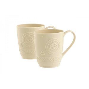 Belleek Celtic Mugs (Set of 2), Porcelain