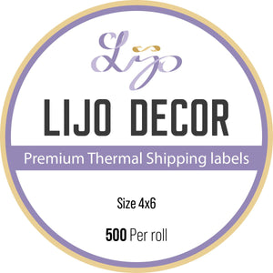 Lijo Thermal Shipping Labels 4 x 6 Inches Set of 4, 500 Pieces per Roll
