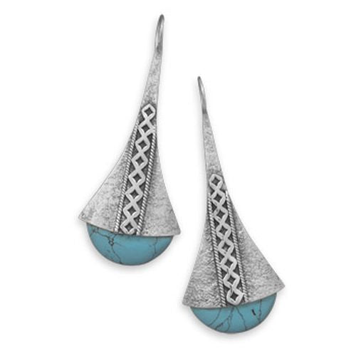 MMA Textured Turquoise Earrings