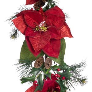 Goodwill Holly/Berry/Pine/Poinsettia Garland Red/Green 132Cm