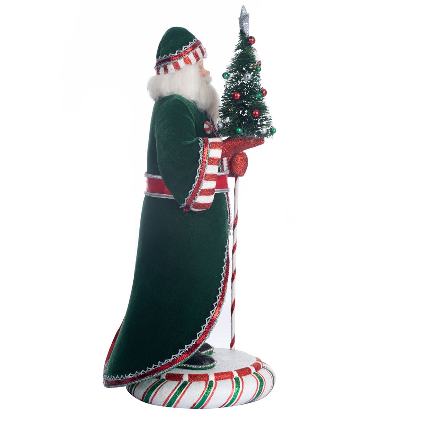 Katherine's Collection 2023 Peppermint Palace Papa Peppermint 19-in Santa Claus Green