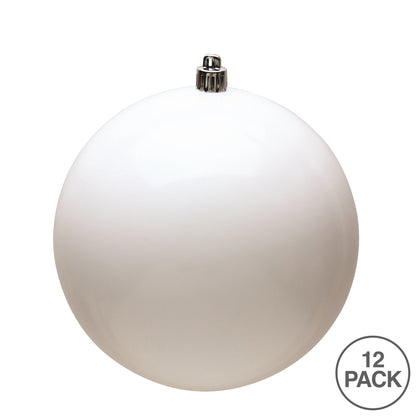 Vickerman 3" White Shiny Ball Ornament, 12 Per Bag