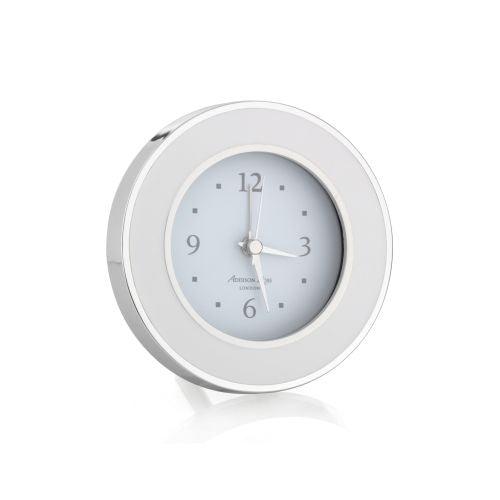 Addison Ross White & Silver Silent Alarm Clock by Addison Ross
