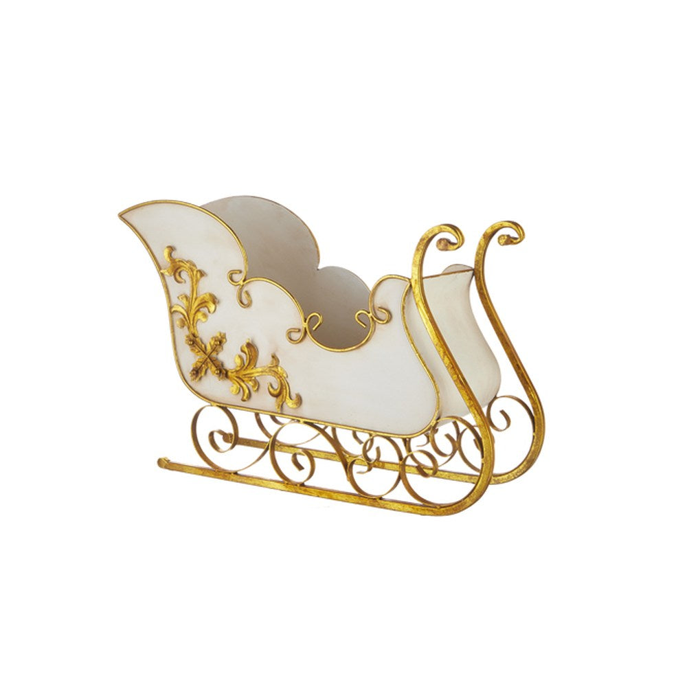 Raz Imports 2021 Christmas Eve 24.5-inch Sleigh with Gilded Runners Figurine,